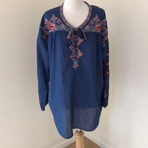 NWT! JOHNNY WAS Size XL embroidered Gina top